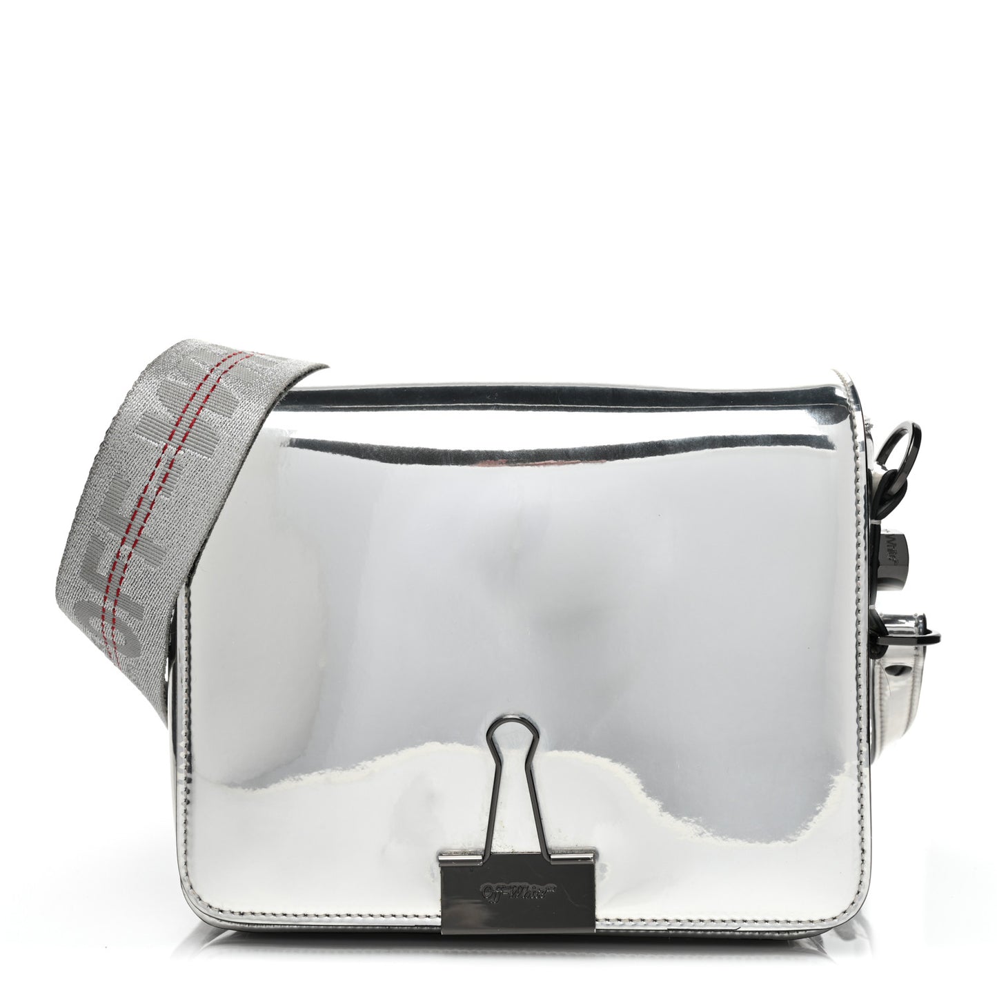 Patent Mirror Binder Clip Bag Silver