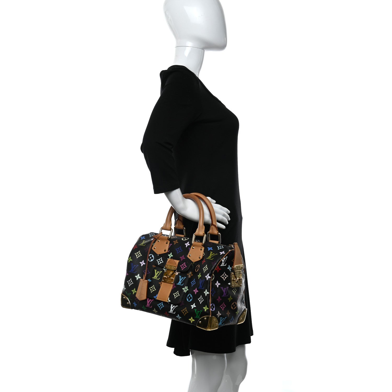 Louis Vuitton Monogram Multicolor Speedy 30 Black 2 of 14