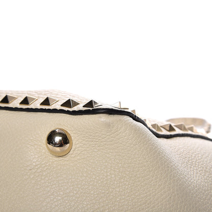 Valentino Garavani Alce Printed Calfskin Small Rockstud Tote Light Ivory 12 of 18