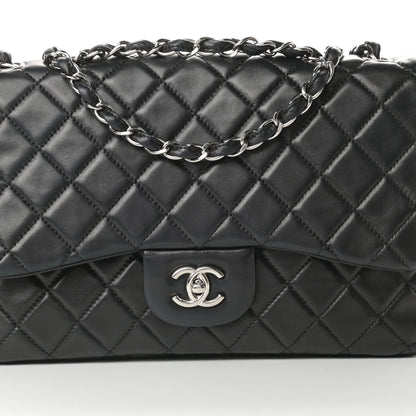 Chanel Lambskin Quilted Jumbo Single Flap Black 8 of 13