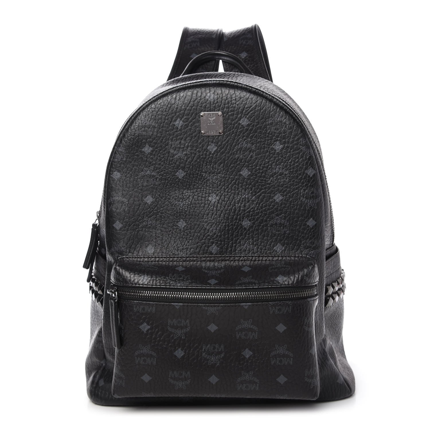 MCM Visetos Medium Side Studs Stark Backpack Black 1 of 9