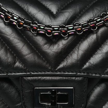Chanel Aged Calfskin Chevron Quilted 2.55 Reissue Mini Flap So Black 8 of 11