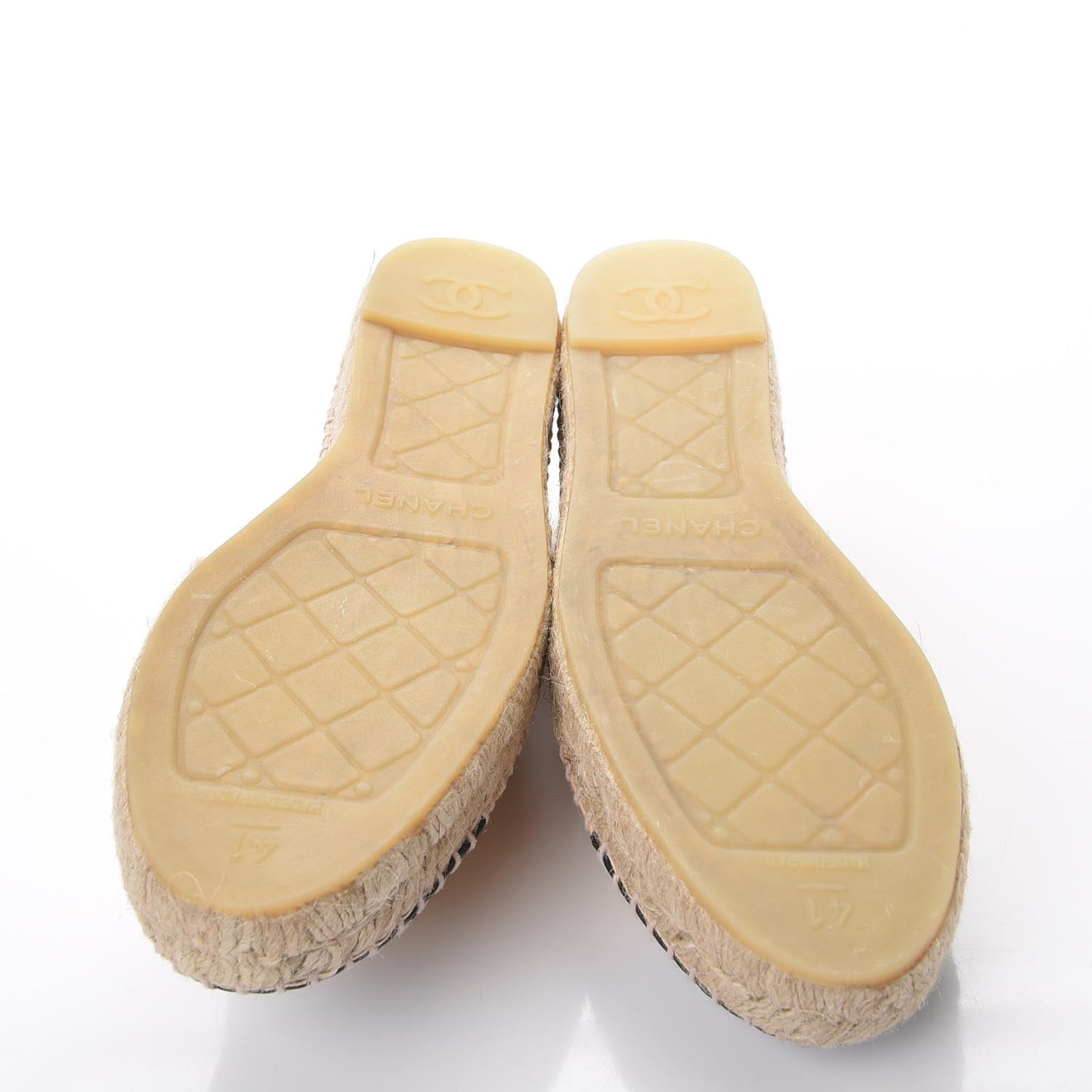 Lambskin CC Espadrilles 41 Beige Black