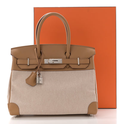Hermes Toile Swift Birkin 30 Biscuit 11 of 11