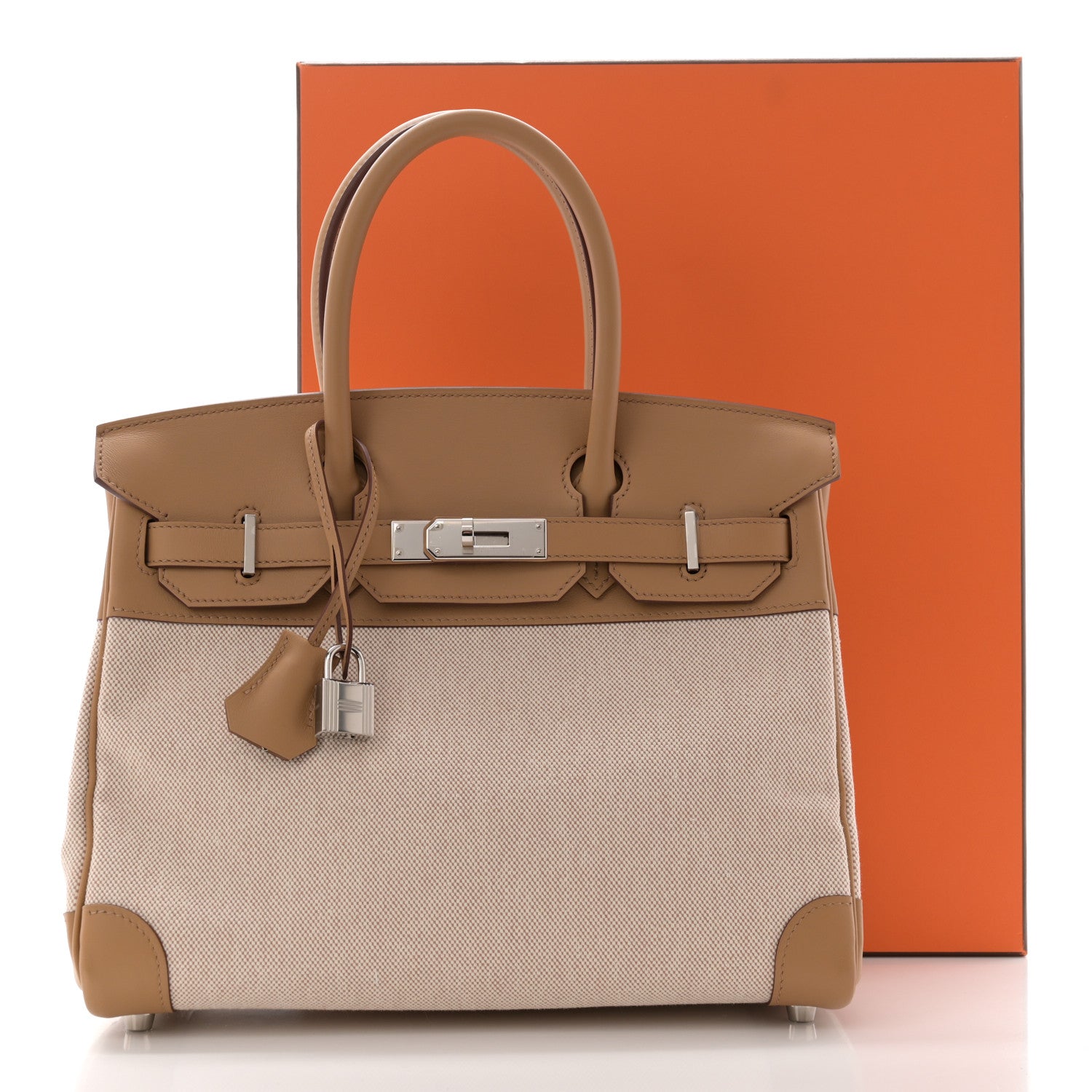Hermes Toile H Swift Birkin 30 Ecru Bai Brun Biscuit 11 of 11