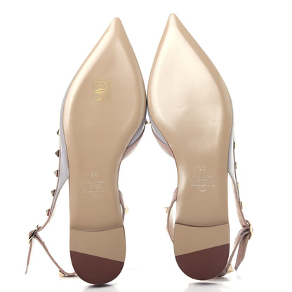 Valentino Garavani Nappa Rockstud Slingback Flats 36 Pastel Grey Poudre 6 of 11