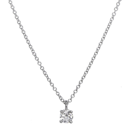 Tiffany Platinum Diamond .18ct Solitaire Pendant Necklace 4 of 6