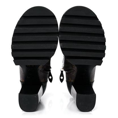 Louis Vuitton Patent Calfskin Monogram Star Trail Ankle Boots 39 Black 5 of 8
