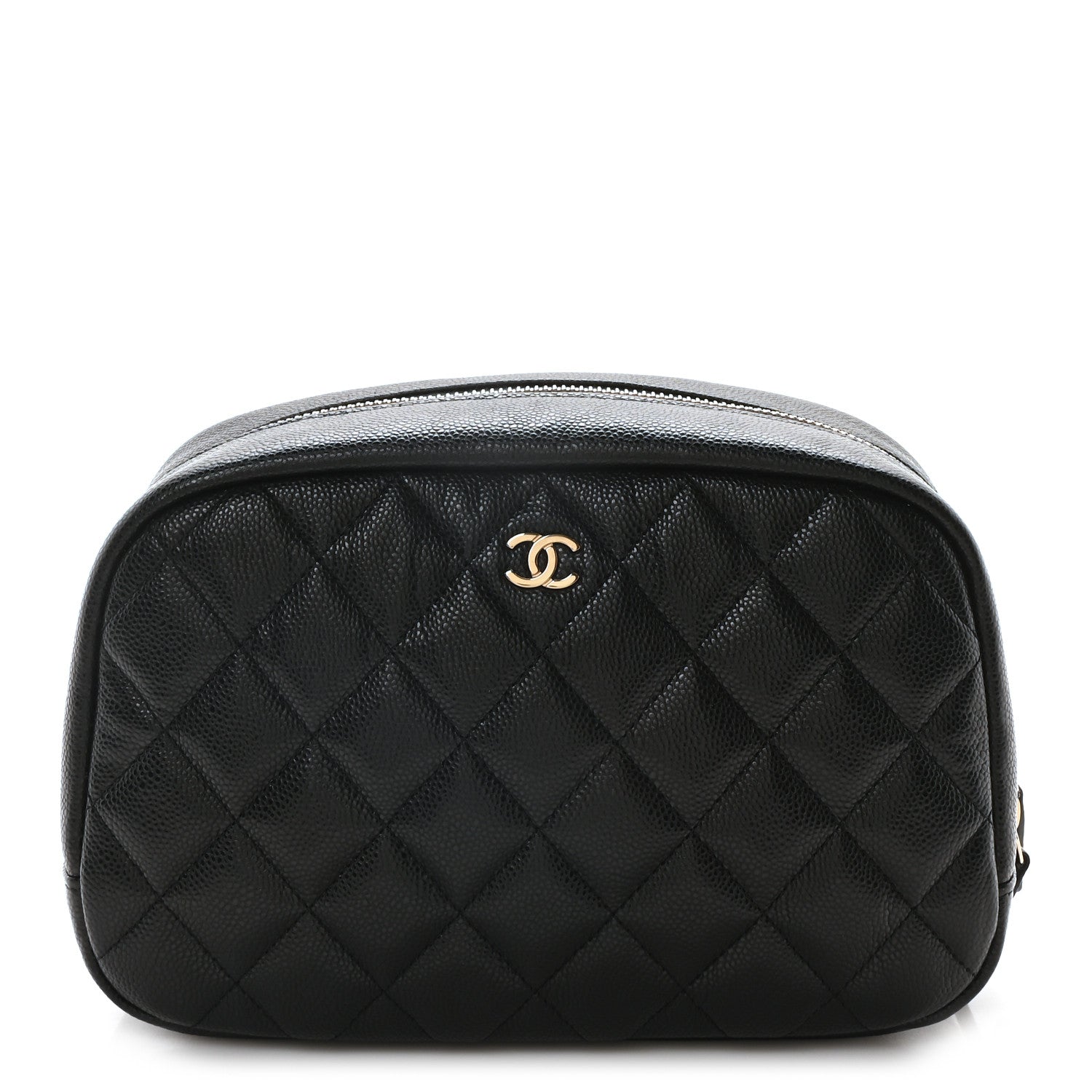 Chanel Caviar Quilted Medium Curvy Pouch Cosmetic Case Black 1 of 11