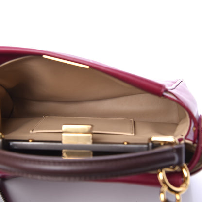 Fendi Nappa Mini Peekaboo Iconic Satchel Black Cherry Brown 8 of 11