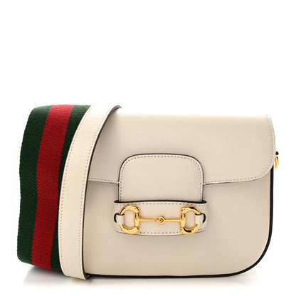 Gucci Azalea Calfskin Web Mini Horsebit 1955 Shoulder Bag Mystic White 1 of 10