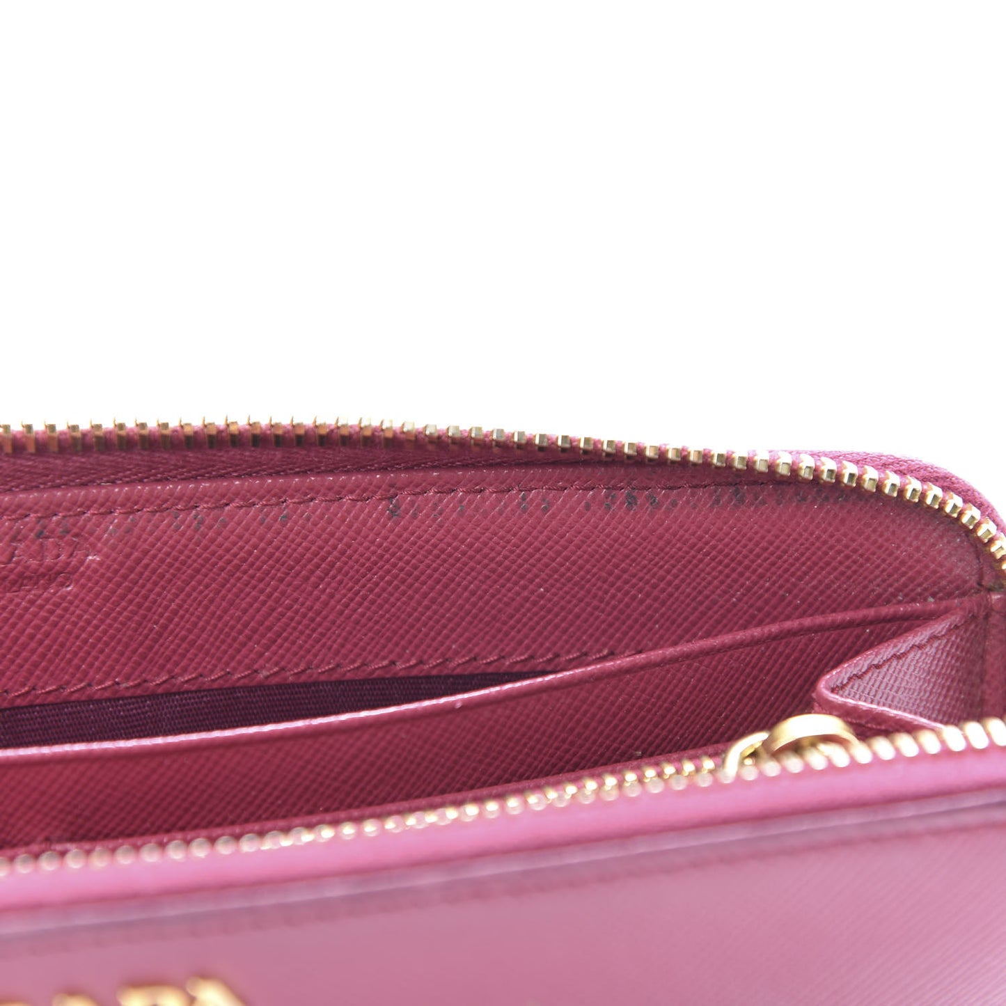 Saffiano Metal Zip Around Wallet Ametista