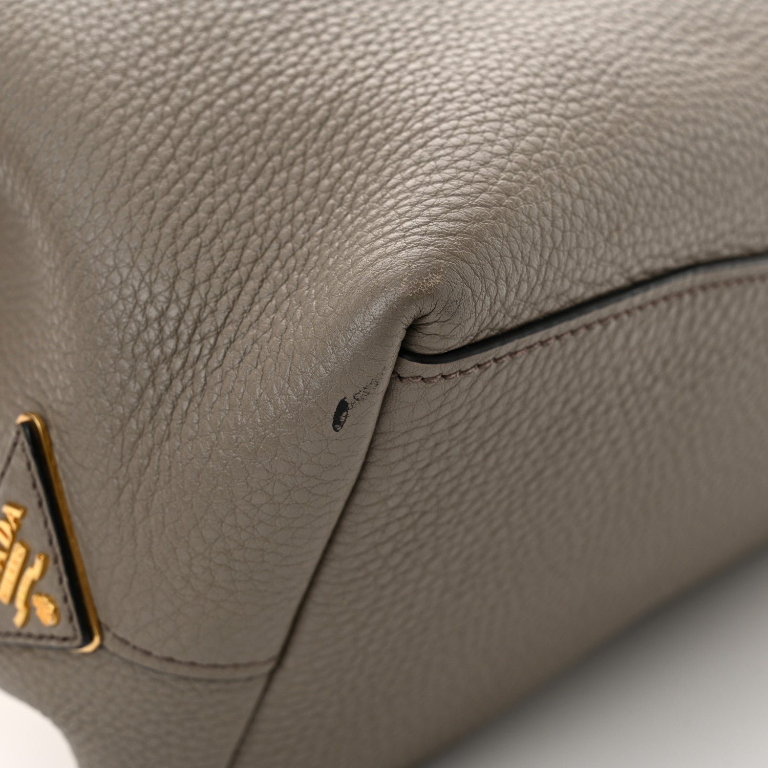Prada Vitello Daino Logo Hobo Argilla 10 of 10