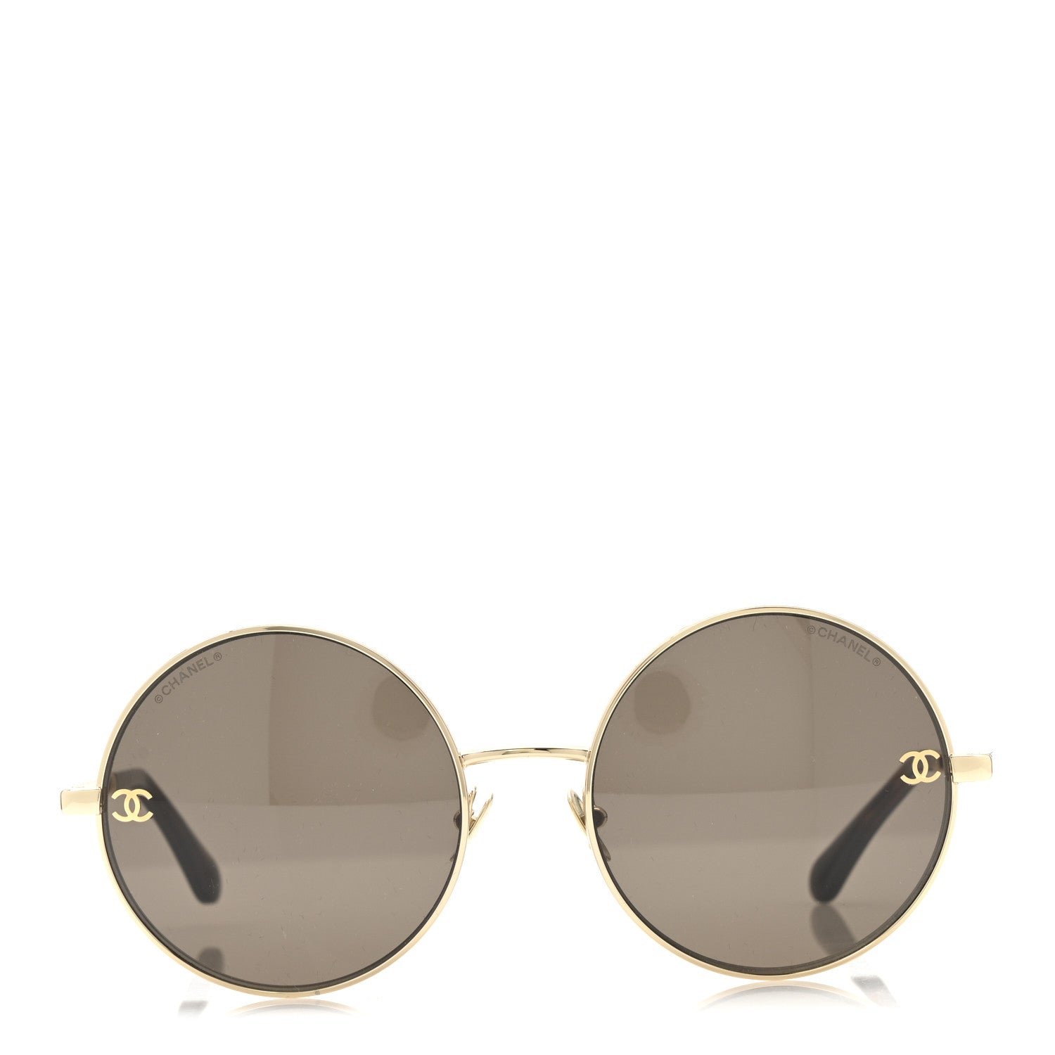 Chanel Metal Round Sunglasses 4268 Gold Tortoise 2 of 8