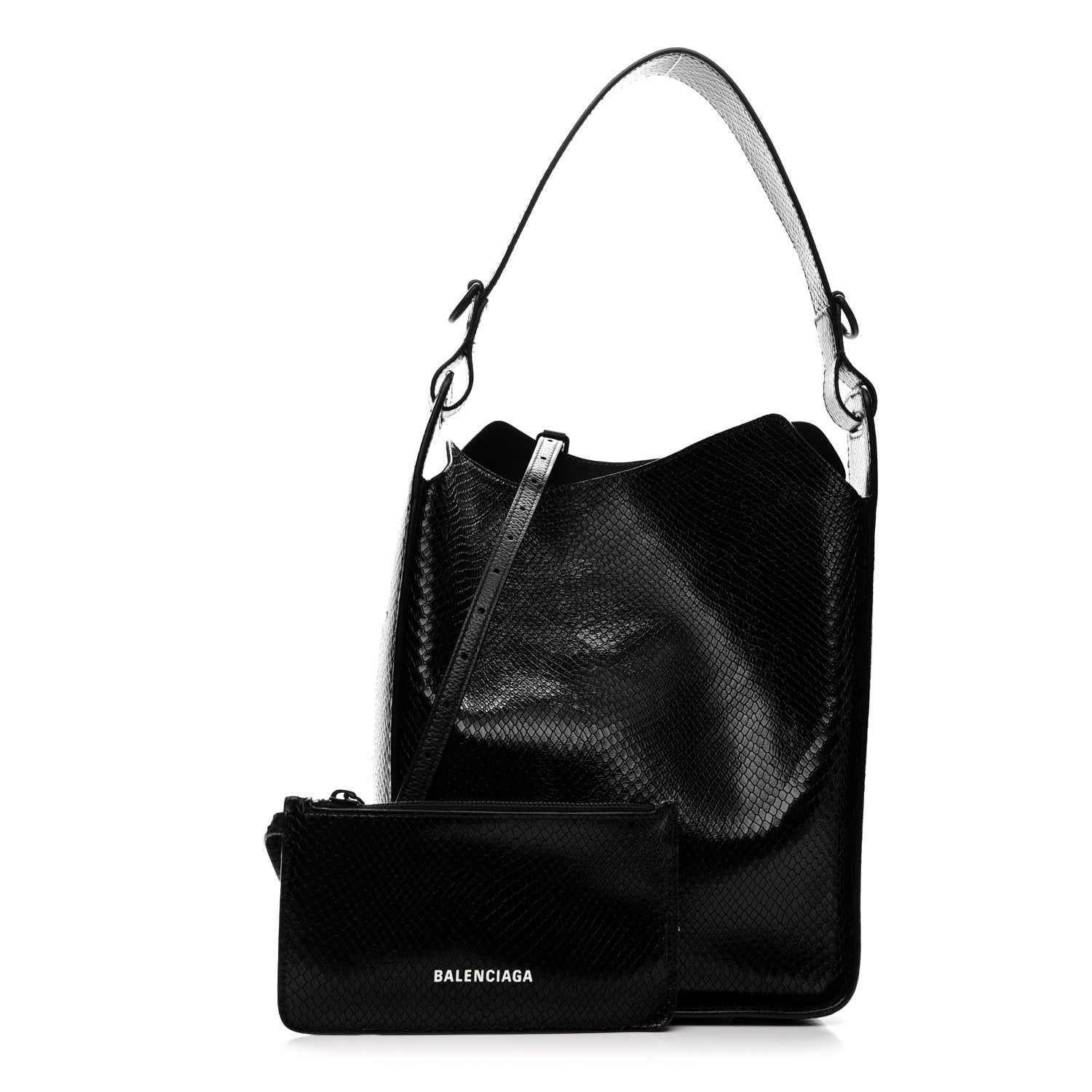 Balenciaga Extra Supple Calfskin Snakeskin Embossed Calfskin Small Tool 2.0 North-South Tote Black 3 of 12