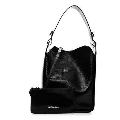 Balenciaga Extra Supple Calfskin Snakeskin Embossed Calfskin Small Tool 2.0 North-South Tote Black 3 of 12