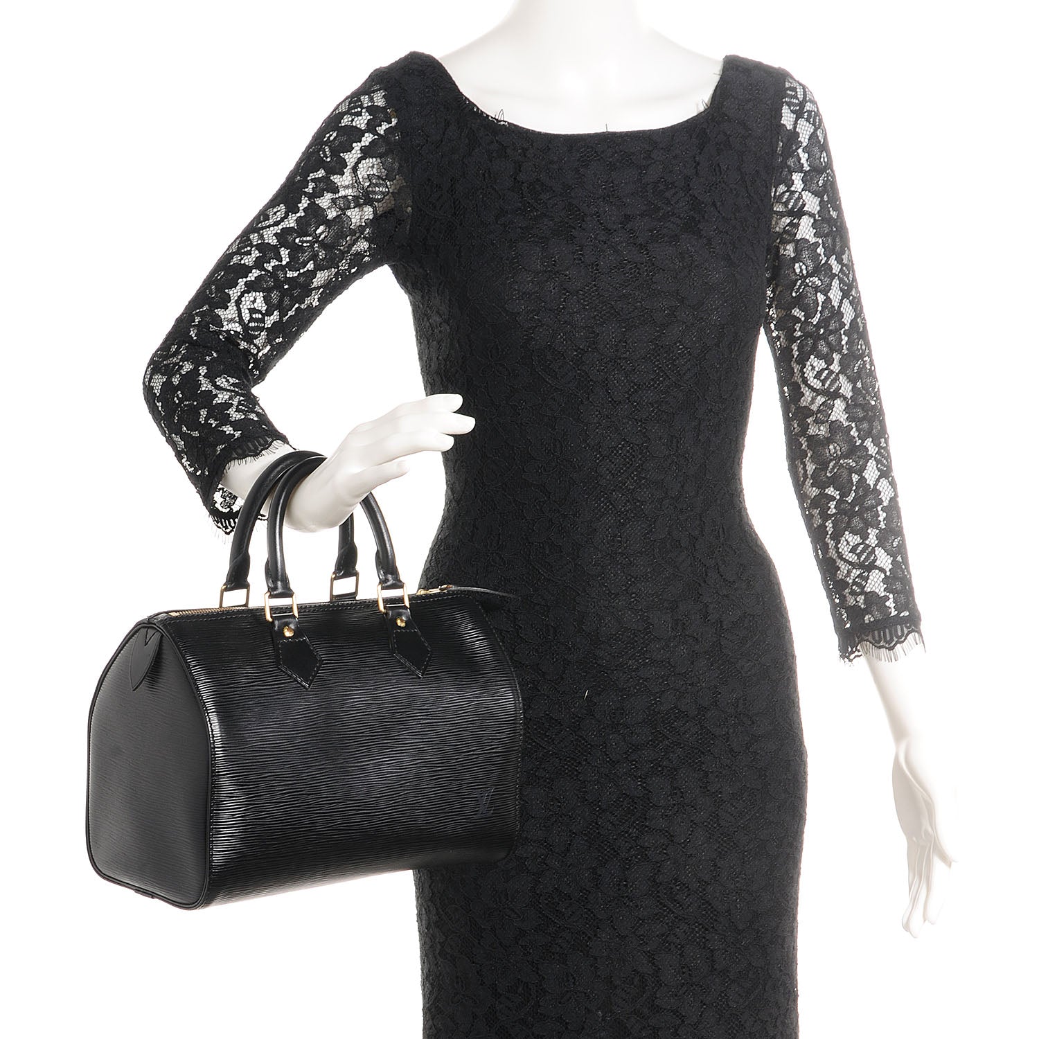 Louis Vuitton Epi Speedy 25 Black 2 of 7