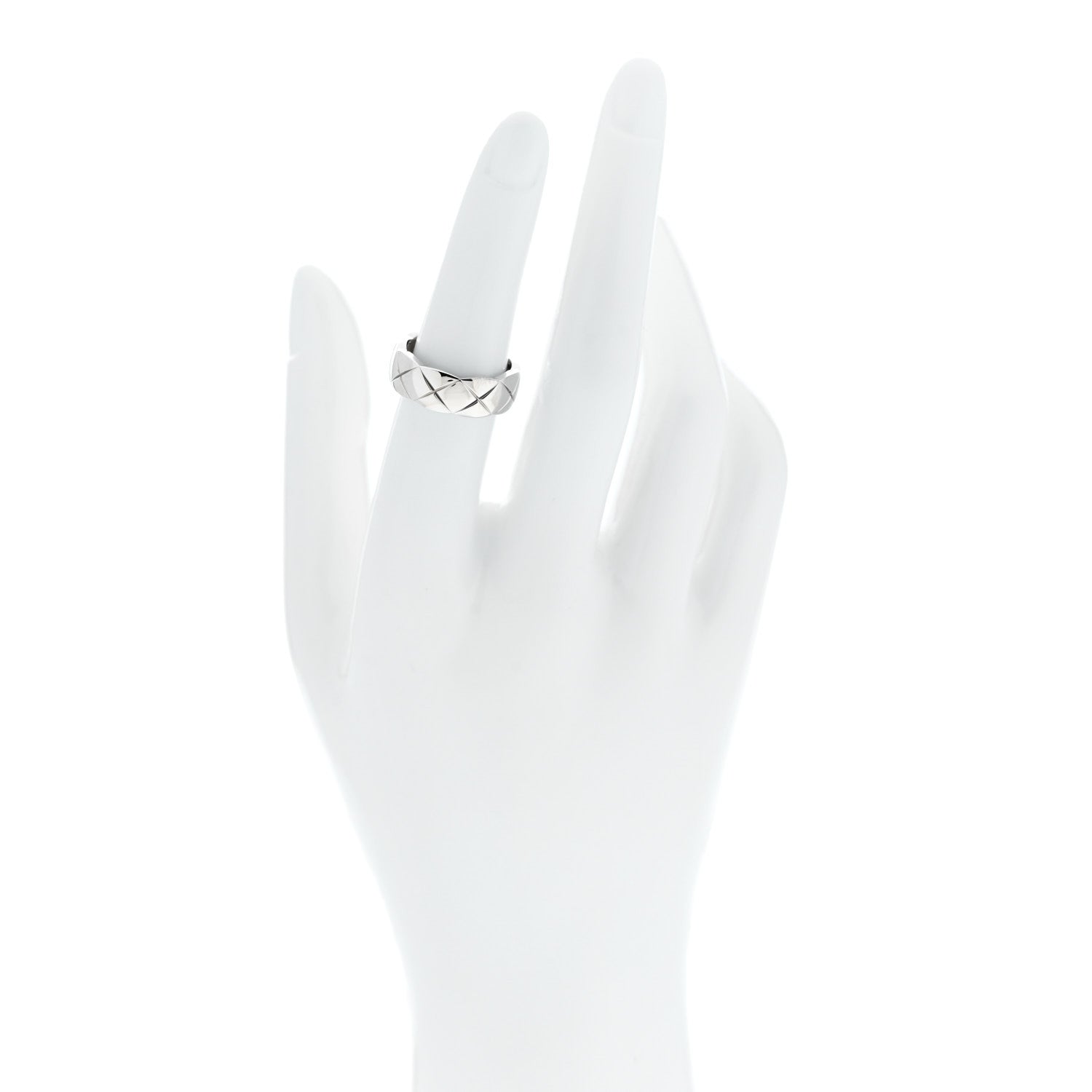 Chanel 18K White Gold Small Coco Crush Ring 52 6 2 of 6