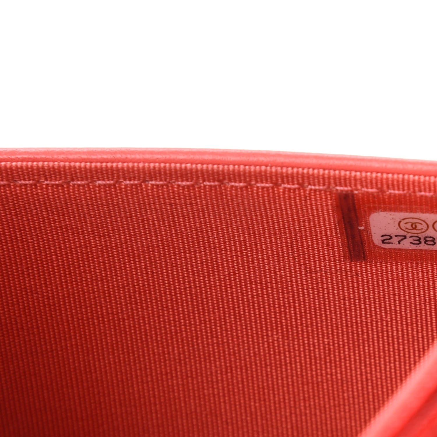 Chanel Calfskin Chevron Quilted Boy Wallet On Chain WOC Coral 10 of 12