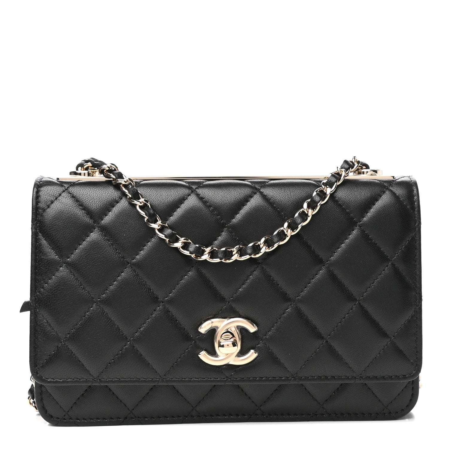 Chanel Lambskin Quilted Trendy CC Wallet On Chain WOC Black 1 of 12