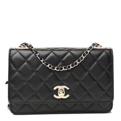 Chanel Lambskin Quilted Trendy CC Wallet On Chain WOC Black 1 of 12