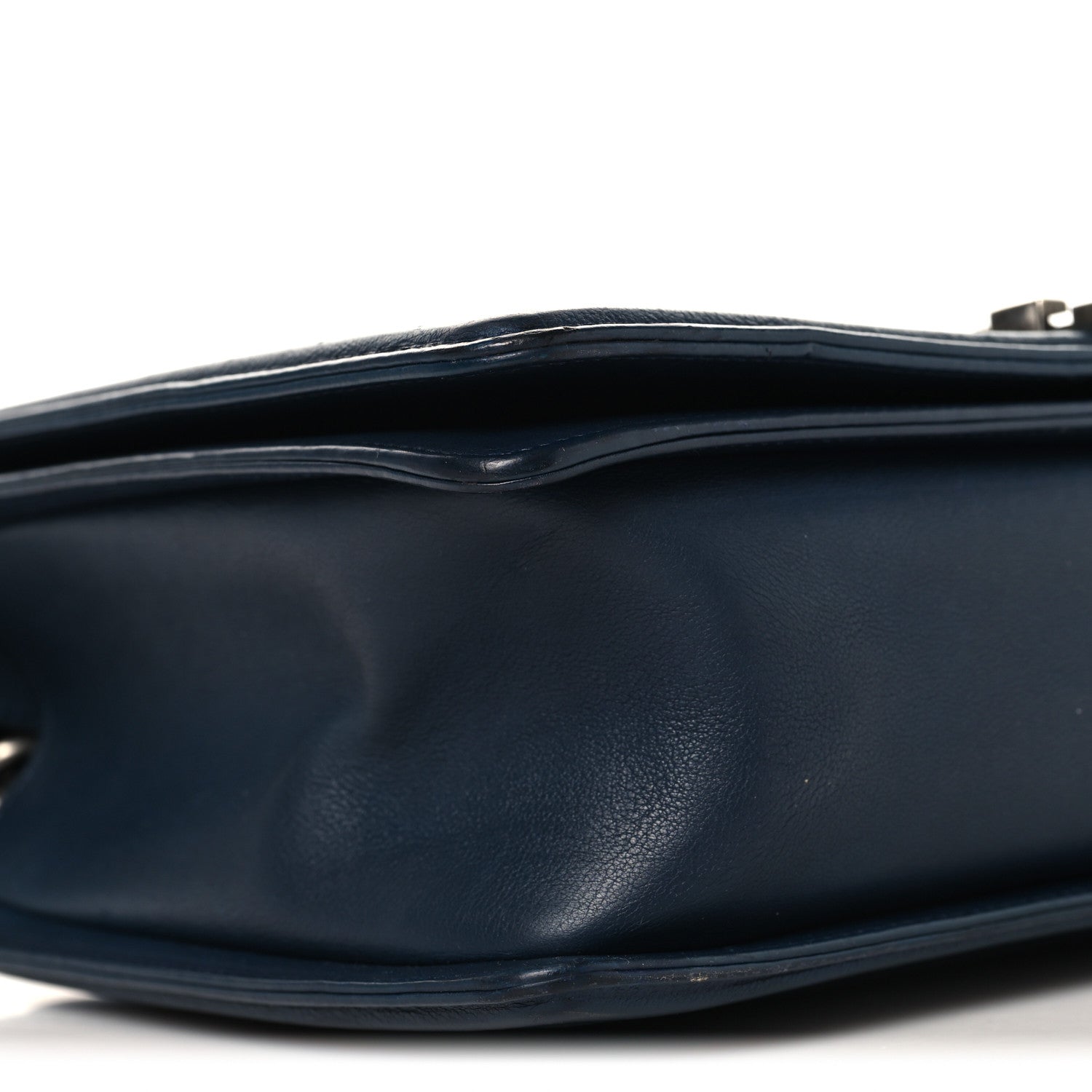 Chanel Calfskin Quilted Double Stitch New Medium Boy Flap Navy Blue 9 of 10