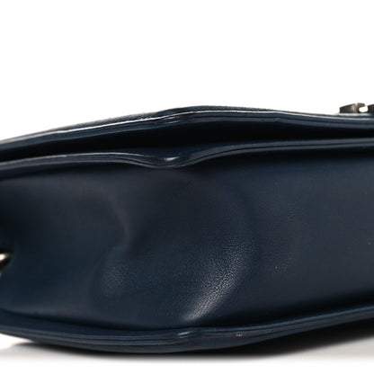 Chanel Calfskin Quilted Double Stitch New Medium Boy Flap Navy Blue 9 of 10