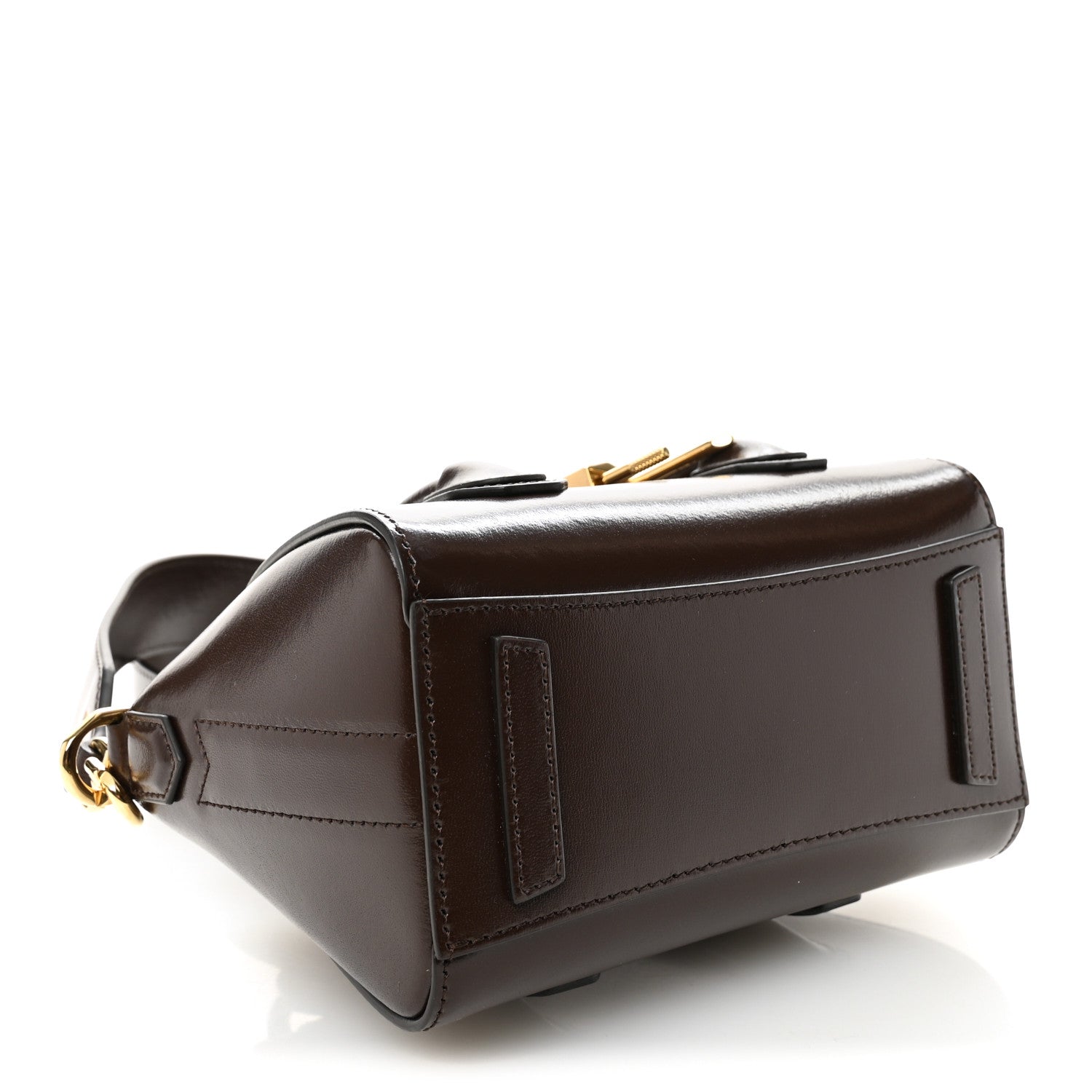 Givenchy Box Calfskin Toy Lock Antigona Shoulder Bag Ebony Brown