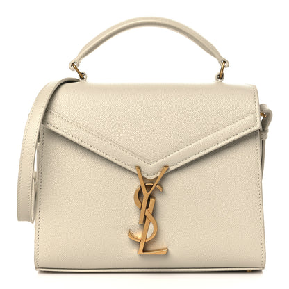 Saint Laurent Grain de Poudre Mini Classic Monogram Cassandra Top Handle Vintage White 1 of 8