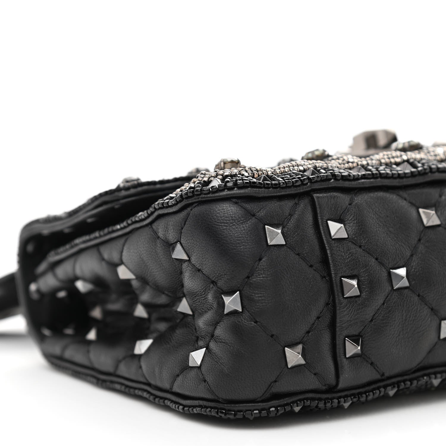 Valentino Garavani Beaded Small Rockstud Spike It Shoulder Bag Black 8 of 9