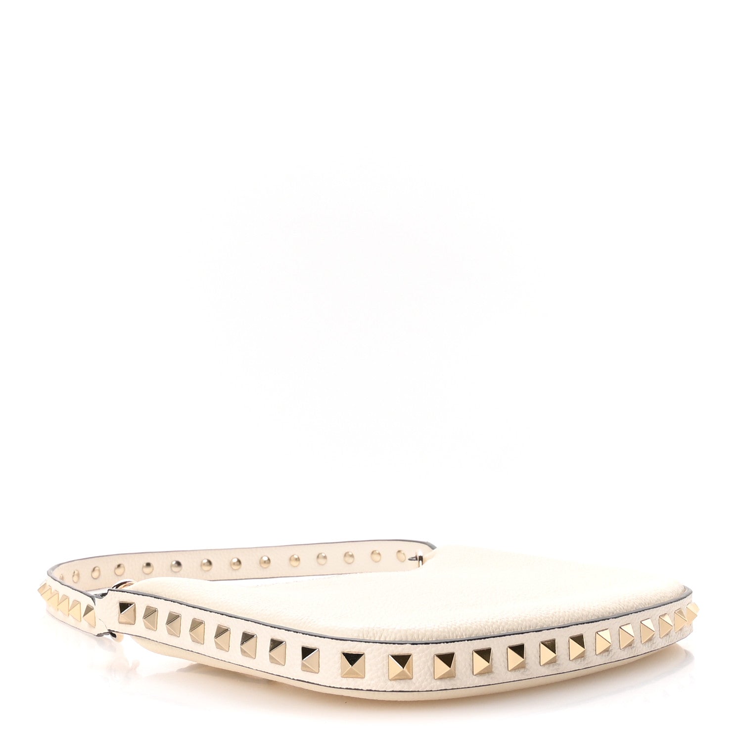 Valentino Garavani Grainy Calfskin Mini Rockstud Hobo Ivory 4 of 10