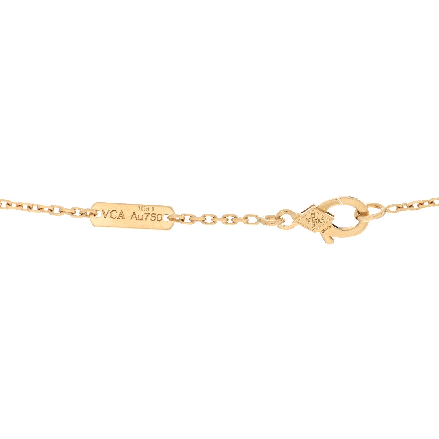 Van Cleef & Arpels 18K Yellow Gold Diamond Yellow Mother of Pearl Vintage Alhambra Pendant Necklace 5 of 5