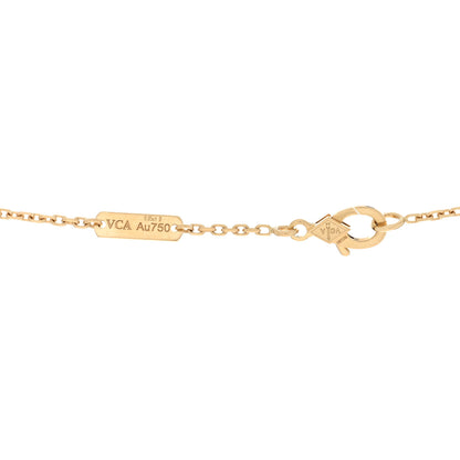 Van Cleef & Arpels 18K Yellow Gold Diamond Yellow Mother of Pearl Vintage Alhambra Pendant Necklace 5 of 5