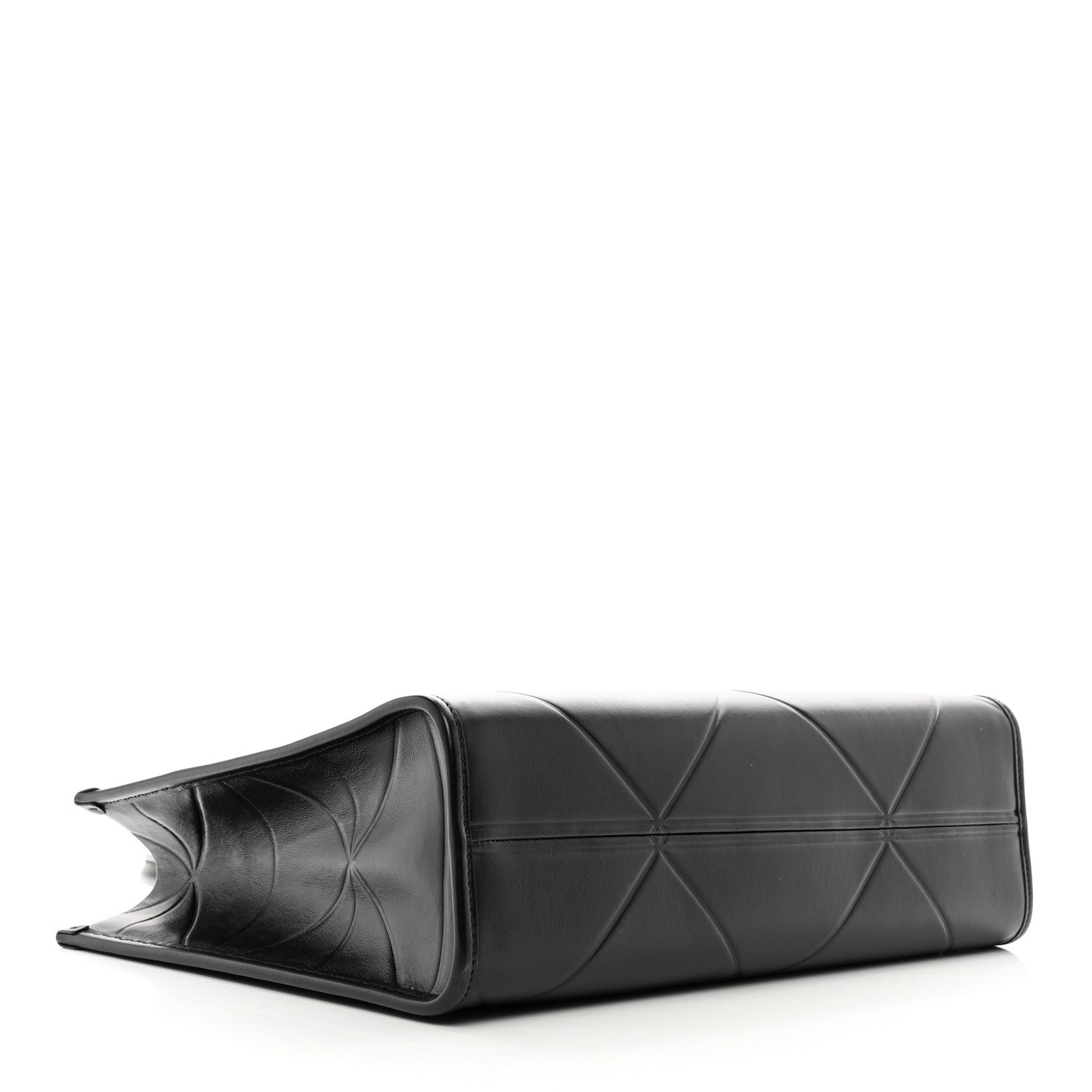 Prada Soft Calfskin Triangolo Symbole Embossed Medium Tote Black 4 of 9