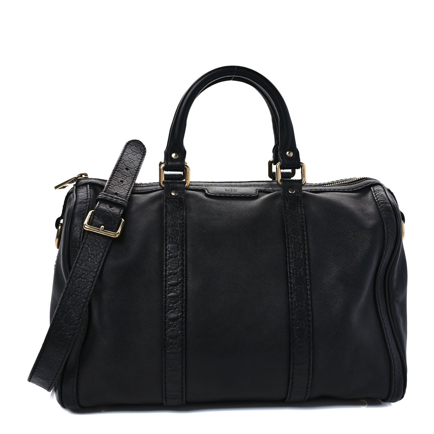 Gucci Calfskin Microguccissima Trim Medium Boston Black 1 of 14