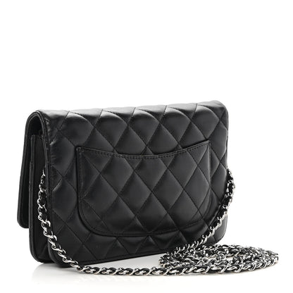 Chanel Lambskin Quilted Wallet On Chain WOC Black 2 of 14