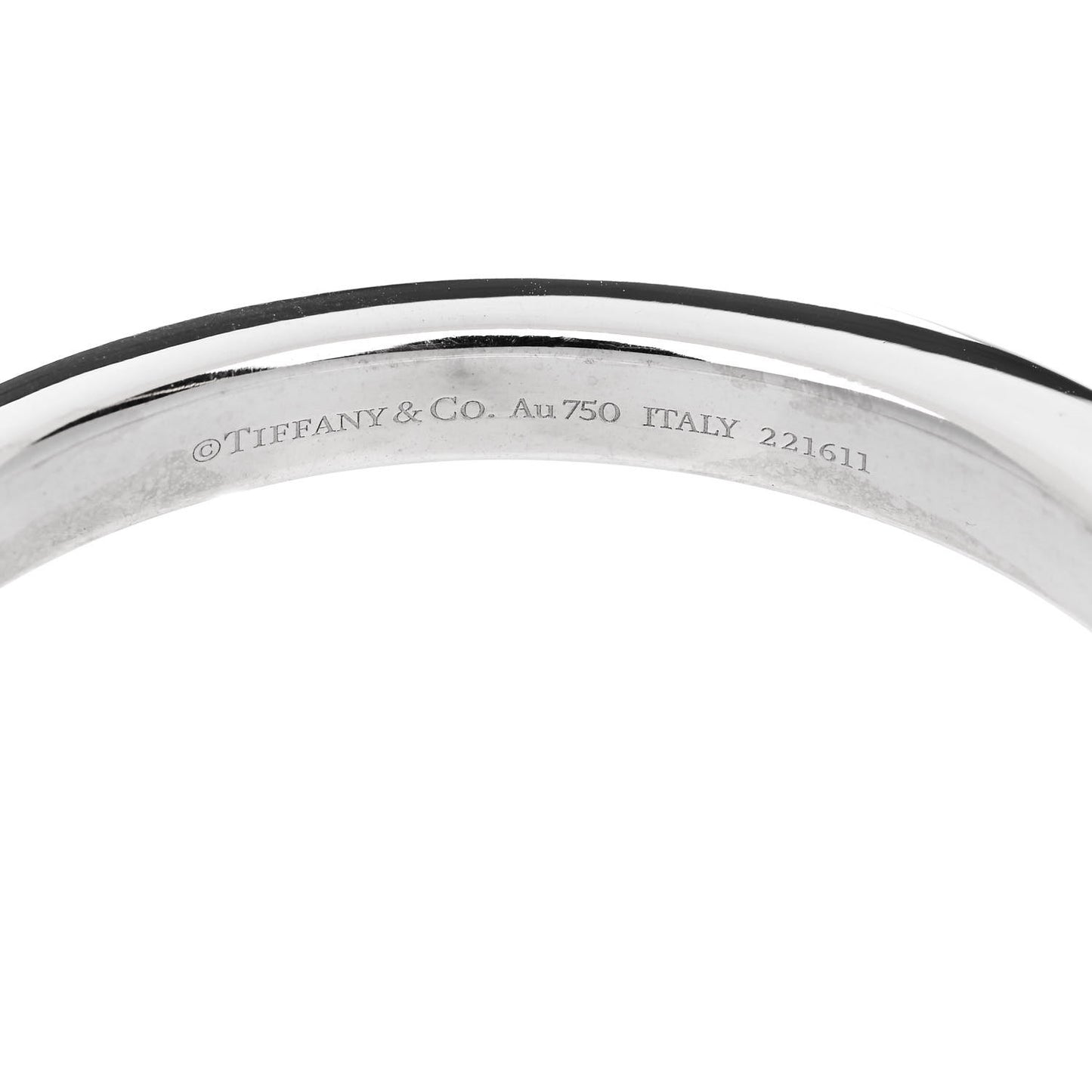 18K White Gold Tiffany Lock Bangle Bracelet