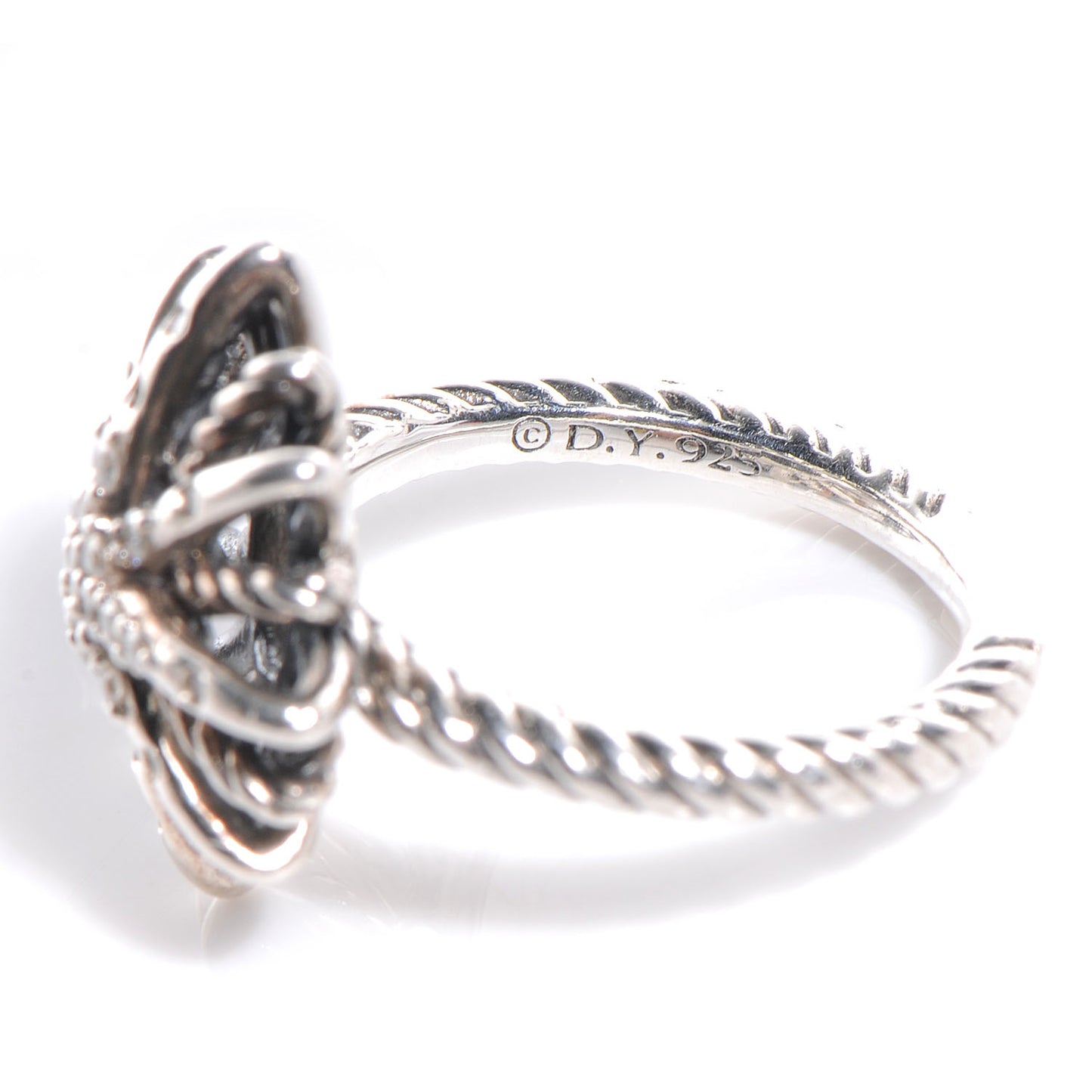 Sterling Silver Diamond 17mm Starburst Ring 49 5