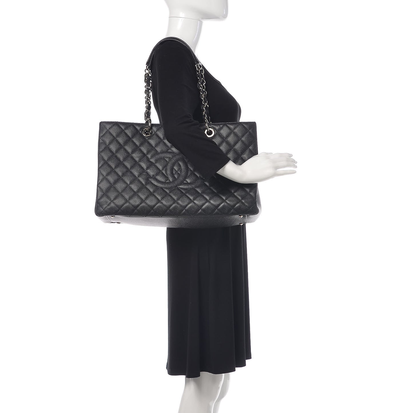 Caviar Quilted XL Grand Shopping Tote GST Black