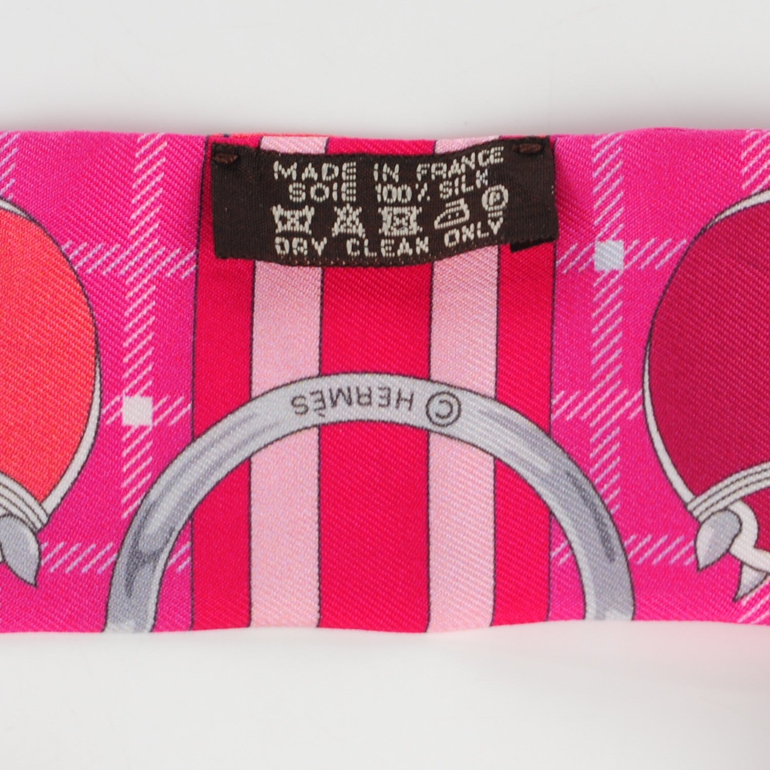 Hermes Silk Tatersale Twilly Fuchsia Rouge Vif Corail 5 of 10