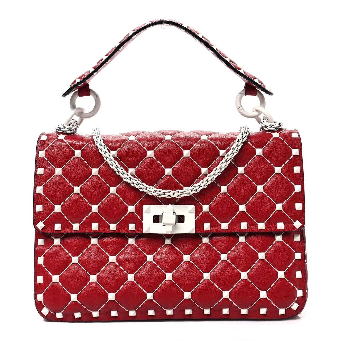 Lambskin Medium Free Rockstud Spike Shoulder Bag Rosso Valentino