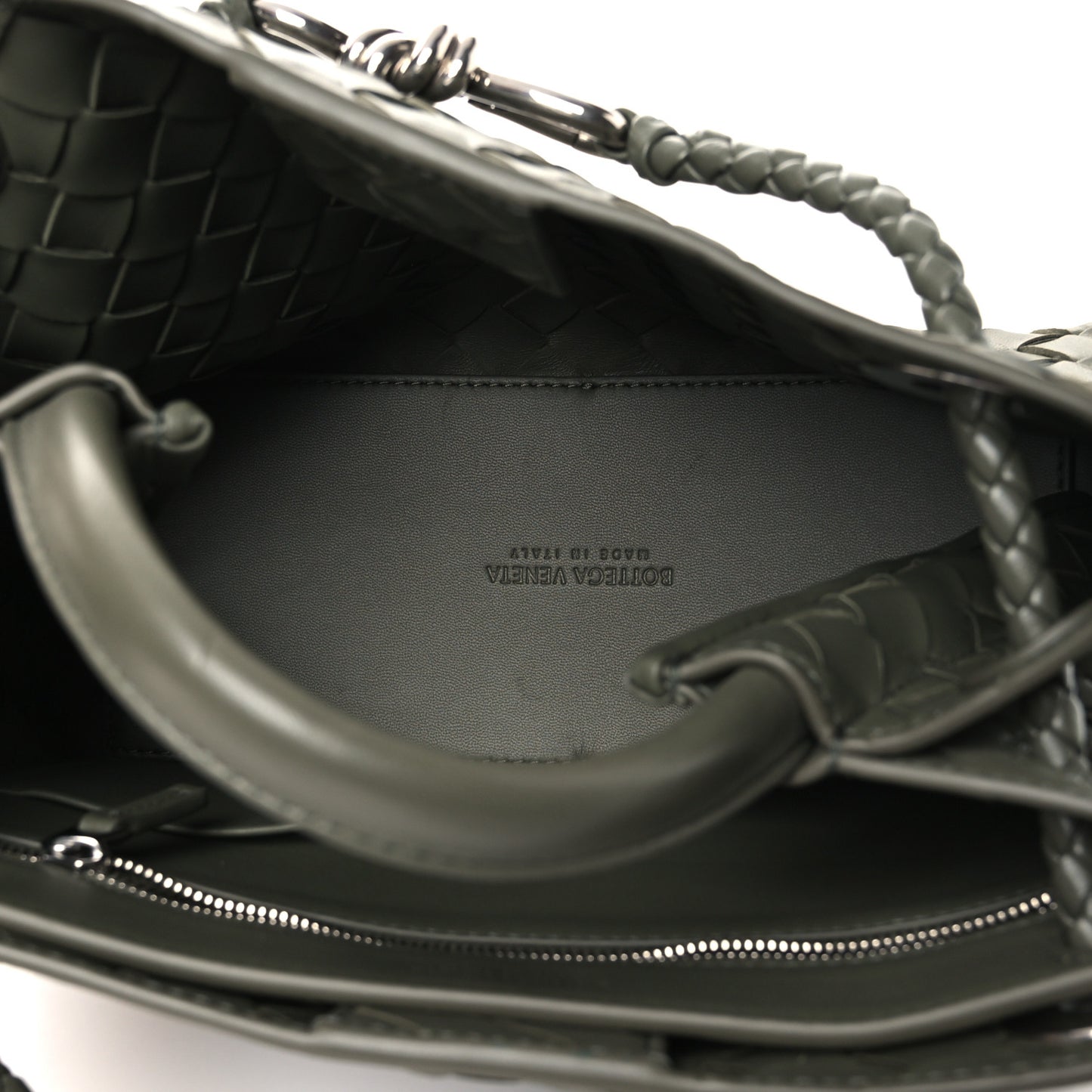 Nappa Intrecciato Small Andiamo Shoulder Bag Pickle