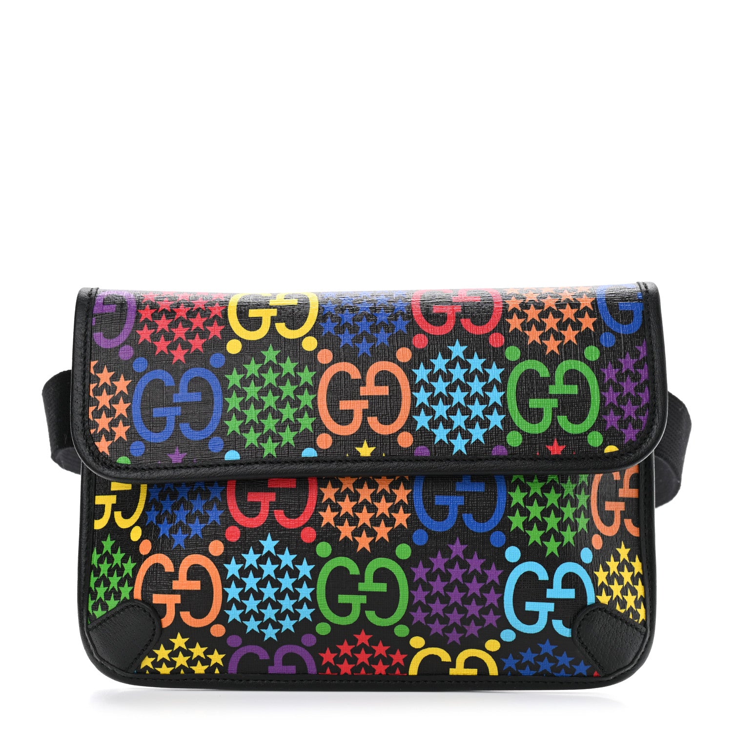 Gucci GG Supreme Monogram Psychedelic Slim Belt Bag Black 1 of 10