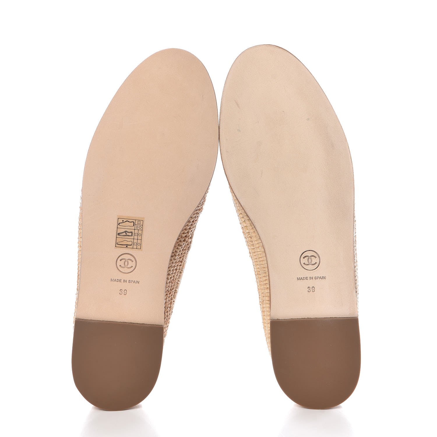 Chanel Lambskin Grosgrain CC Espadrilles 39 Beige Black 5 of 9