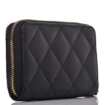 Chanel Caviar Quilted Zip Coin Purse Black 3 of 9