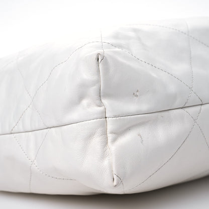 Chanel Shiny Calfskin Quilted Large Chanel 22 White 10 of 13