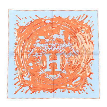 Hermes Silk Peinture Fraiche Scarf 45 Bleu Ciel Abricot 1 of 5