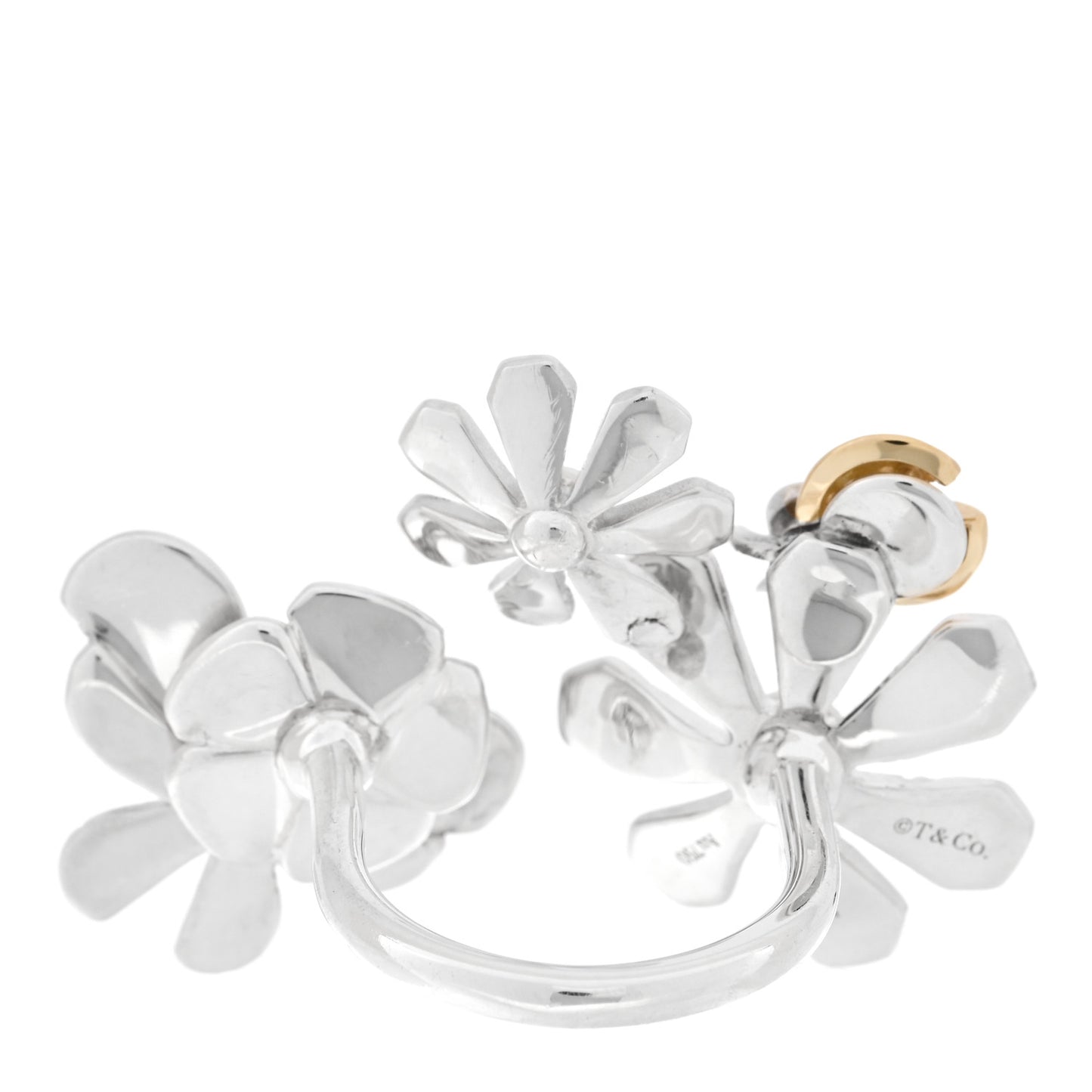 Sterling Silver 18K Yellow Gold Return to Tiffany Love Bugs Ring 54 7