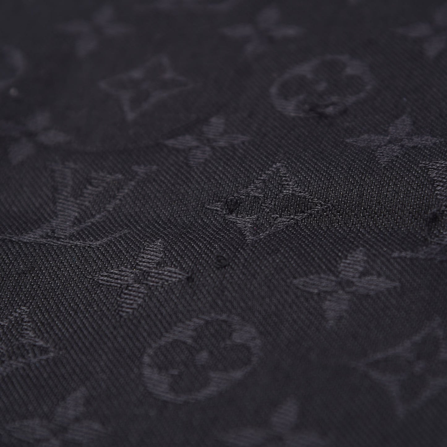 Wool Silk Monogram Shawl Black