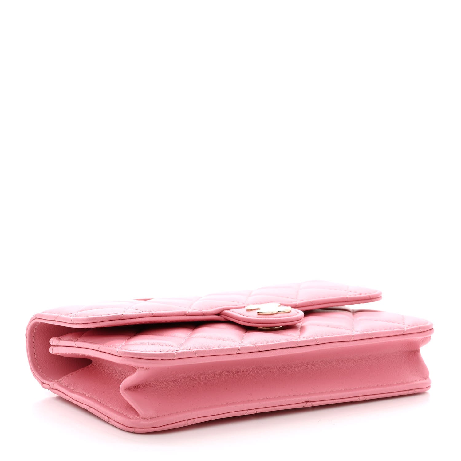 Chanel Lambskin Quilted Flap Phone Holder With Chain Pink 4 of 11